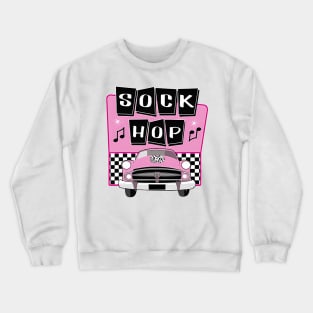 50s Sock Hop Dance Retro 1950s Party Doo Wop Pink Crewneck Sweatshirt